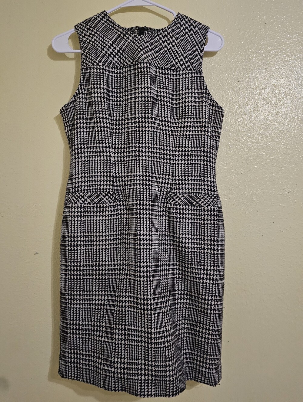Talbots Black and White Houndstooth Sheath Dress